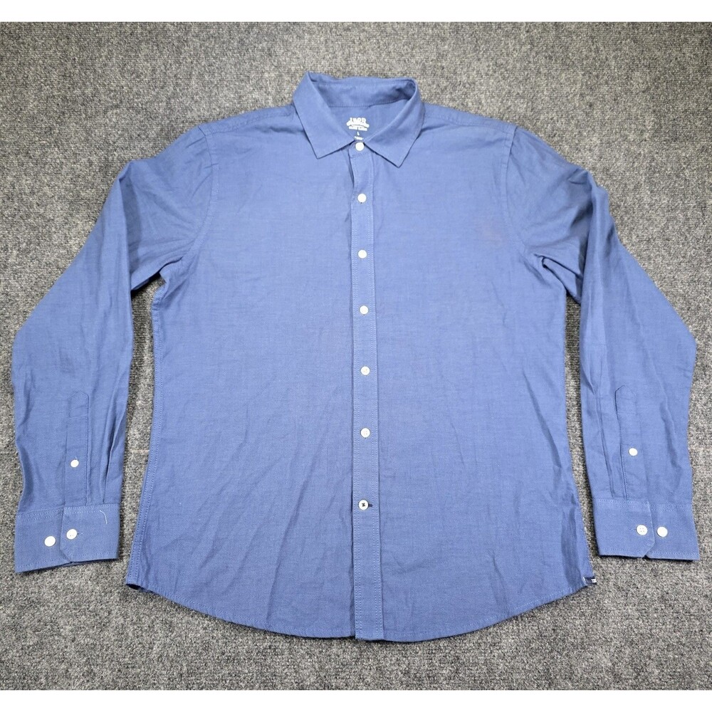 IZOD Saltwater Relaxed Classics Mens Large Oxford Button Down Shirt Blue Cotton